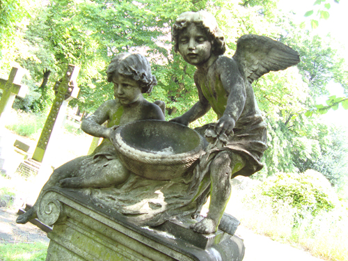Cherubs in London's Brompton Cemetery